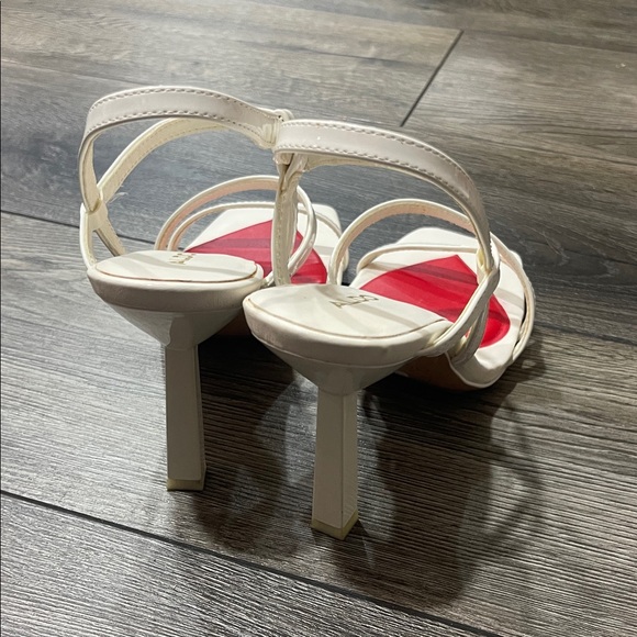 Aldo Strappy Cream Heels with Red Heart - Picture 3 of 3